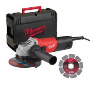 SMERIGLIATRICE 800W MILWAUKEE  AG 800-115E D-SET + VALIGETTA + 1 DISCO DIAMANTATO.