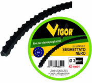 FILO DECESPUGLIATORI VIGOR SEGHETTATO NERO 31MT D.MM. 3,5.